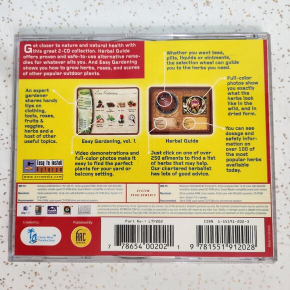 Easy Gardening & Herbal Guide 2 Disc Vintage PC Software Set - Picture 4 of 4